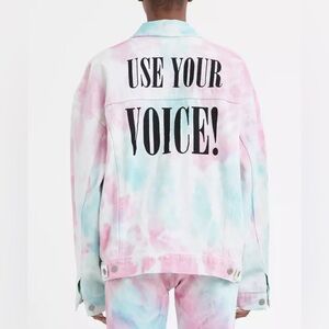 Levi’s Pride Size Small Oversized Tie-Dye Denim Trucker Jacket